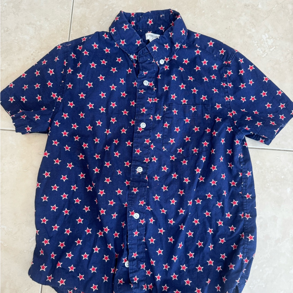 Crewcuts Boys Short Sleeve Button Down Shirt - Stars